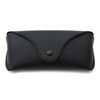 PASTL Eyeglasses Sunglasses Case Black PU Leather Semi-Hard Case Snap