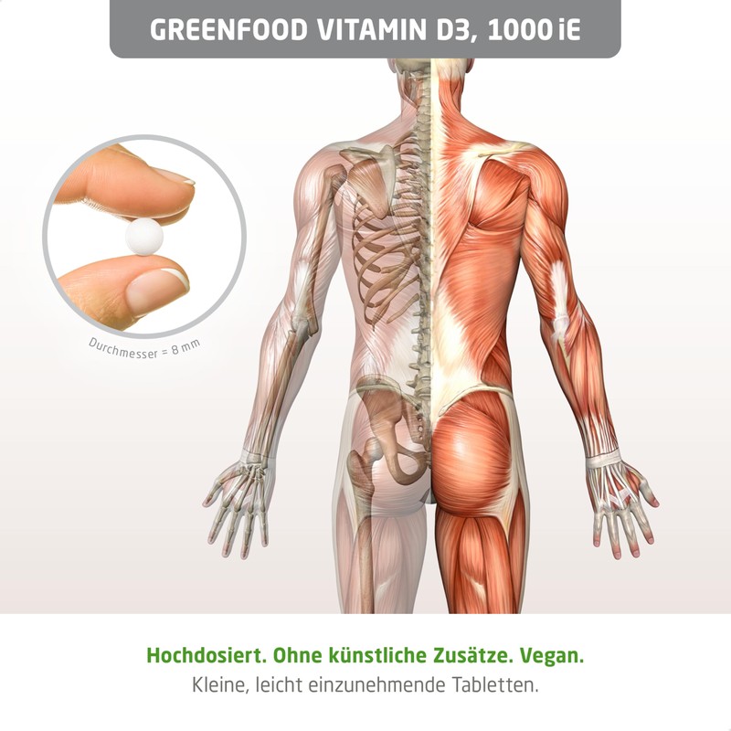 Vitamin D3, 1,000 IU, 180 Tablets, Vegan Bone Vitamin for