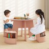 INFANS Toddler Table and Chair Set with 4 Storage Stools,