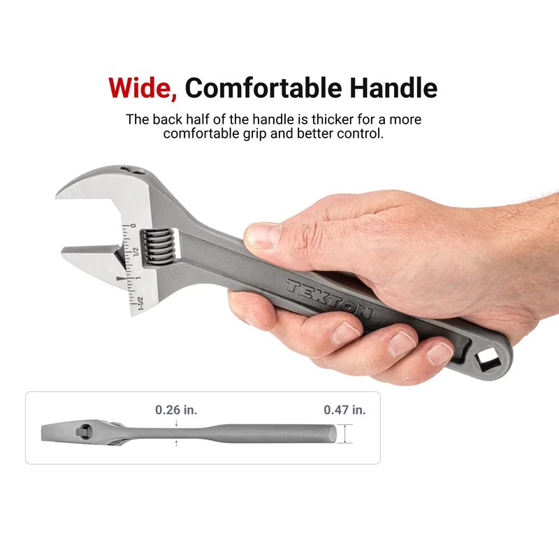 TEKTON TEKTON 9 Inch Adjustable Wrench (1-1/2 in. Jaw Capacity)