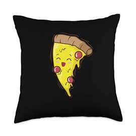 Pizza Piece is happy Fast Food Stone Oven Throw Pillow