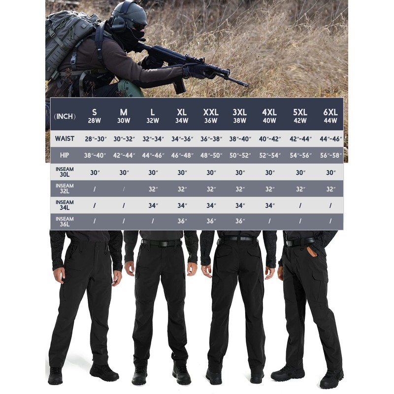 KFUBUO Men's Lightweight Ripstop Tactical Cargo Pants, Water Resistant Hiking