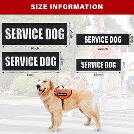 2Pack Service Dog Patches - Removable Patches with Hook Backing for Dog Harness & Vest, in Training, Black