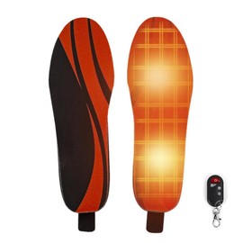 Electric Heated Insoles Rechargeable Winter Foot Warmers with Remote Control 3 Temperature Settings for Men Women Skiing Hiking Work
