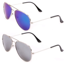 Creamily Kids Aviator Sunglasses For Boys Girls Children Toddler Age 2-9 Kids Sunglasses Polarized UV Protection (2 Pairs)