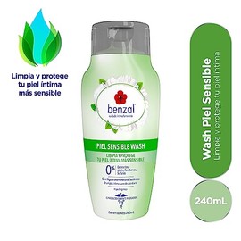 Benzal Wash Jabon Intimo Femenino, Piel Sensible, Shampoo Intimo Mujer, Jabon Intimo, Limpia y Protege, 240ml