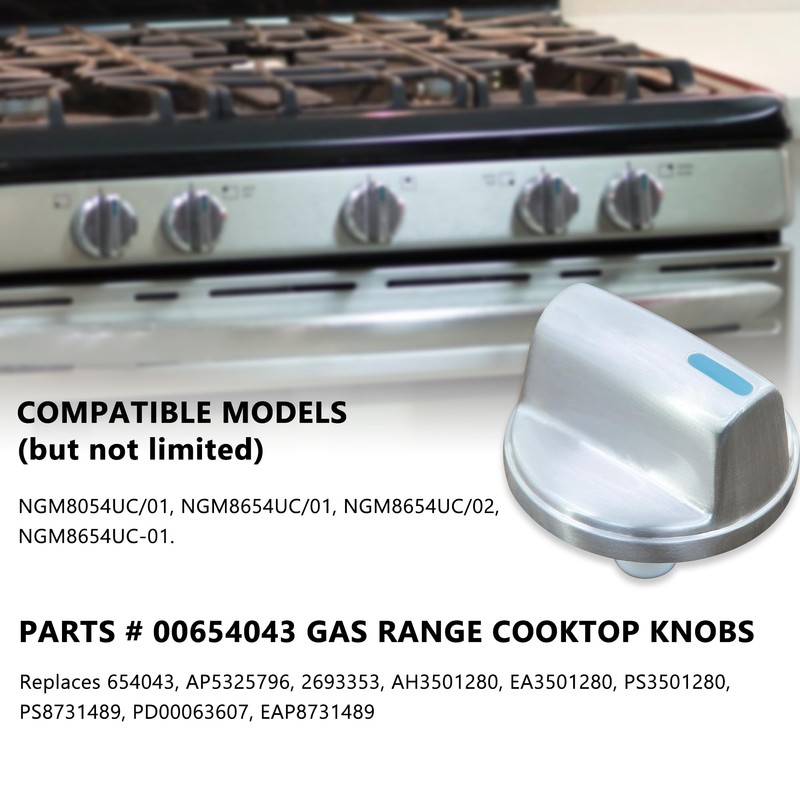 ZNTVW 00654043 Cooktop Range Surface Burner Knob Gas Control Assembly