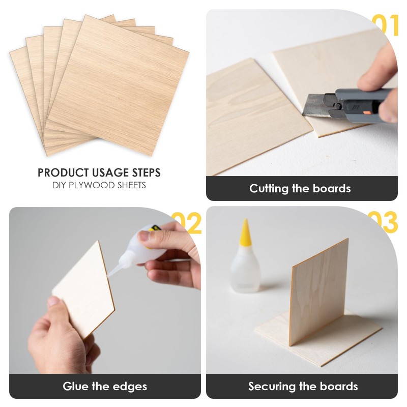 12 PCS Plywood Sheets, 200×100×2mm Wood Planks, Basswood Sheets, for