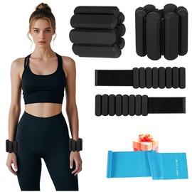 Adjustable Ankle Weights,Wrist Weights for Women & Men,Set of 2 (1Lb Each),Perfect for Walking,Running,Yoga,Pilates,Gym,Barre,Strength Training. Weighted wristbands are designed for home gym workouts
