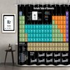 Jipusai Periodic Table Shower Curtain, Periodic Table of Elements Chemistry