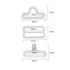 50 Sets Adjustable Bow Tie Hardware Clip Set, Metal Cravat Clip Hook Fastener for Necktie Strap (Silver)