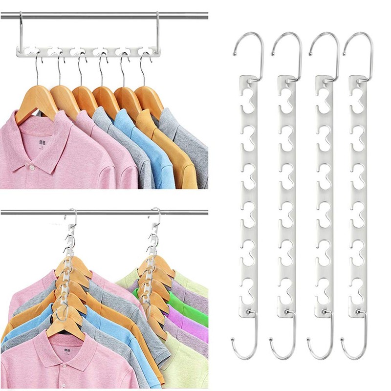 Sindax 8pcs Space Saving Hangers Stainless Steel Durable Magic Hangers