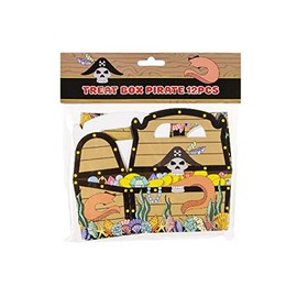 Schnooridoo 12 x Treat Box Pirate Pirate Treasure Chest Guest Gift Box Children's Birthday Party