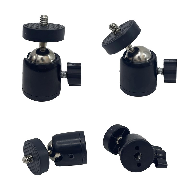 Universal 1/4" Swivel Mini Ball Head Tripod Mount, 360 Degree