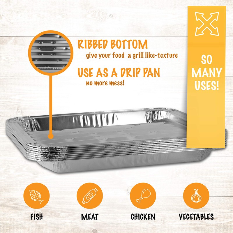 Plasticpro Aluminum Grill Pans, Broiler Pans, Grill Liners, Durable with