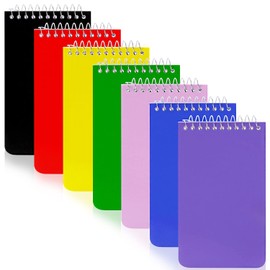 XiQiDianr Cuadernos pequeños, cuaderno de bolsillo de 3 x 5 pulgadas, bloc de notas en espiral, bloc de notas para oficina, hogar, escuela, papel rayado universitario, mini bloc de notas – 75 hojas por cuaderno, cuadernos de 7 colores (paquete de 7)