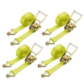 ANLU LOAD Ratchet Tie Down Strap,2" x 27'Cargo Strap Hooks-B S:10,000Lbs-Suitable for Strapping and Securing Truck & Trailer Loads.4PACK