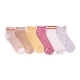 MUK LUKS Women's Set of 6 Dream Step Mini Crew Socks, Multi, OS