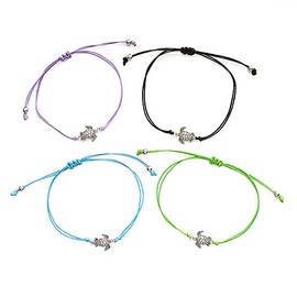 4PCS Sea Turtles Tracking Bracelet Waterproof woven braided rope chain Stretch Bracelet for Women Men with Card-4PCS Rope Chain