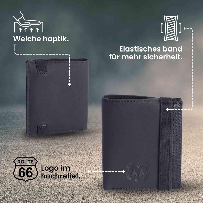 Route 66 - Men's leather wallet (RFID-protected) - men's wallet