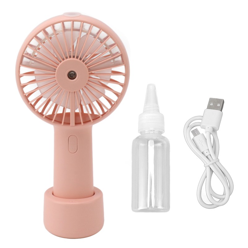 Handheld Misting Fan Quiet 2000mAh 3 Wind Speed 2 Spray