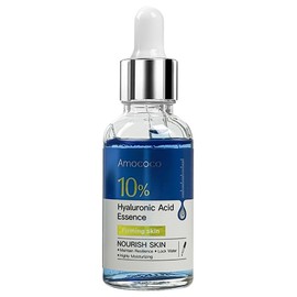 Amococo Hyaluronic Acid Serum for Face, Daily Hydrating Face Serum, Anti-Aging Essence with Glycerin, Fragrance Free, for Plumper, Smoother, 1.1 Fl Oz