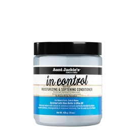 Aunt Jackie's In Control Anti-Poof Moisturizing and Softening Conditioner, Tames, Nourishes and Deep Conditions Dry Hair, 15 Ounce Jar