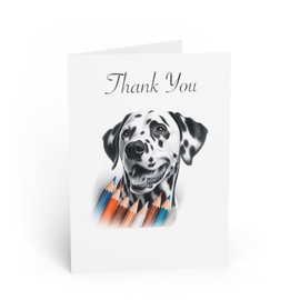 DistinctInk Greeting Card/Note Card -Dalmatian Colored Pencil Drawing Birthday - PACK of 5