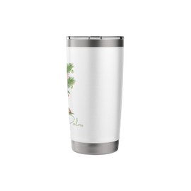 Deck the Palms Flamingo Funny Christmas Lights Palm Tree Stainless Steel Insulated Tumbler