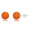 8MM WOMENS Sparkly Pave Glitter/Disco Ball Sterling Silver Stud Earrings/Ear