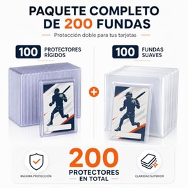 200 Fundas para tarjetas, Protectores de Tarjetas,Top Loader,Card Sleeves