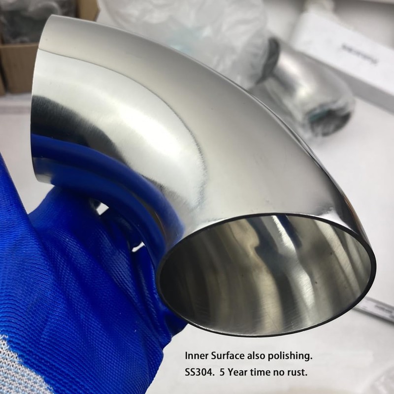 2.25Inch Exhaust Elbow Pipe 90 Degree Stainless Steel 304 (90Degree,