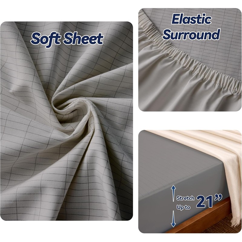 Nayoroom Queen Earthing Sheet: Pure Silver-Infused 90% Organic Cotton, 21"