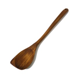 TREE FORK Natural Teak Wood Kitchen Utensils for Cooking, Suitable for Non-stick Pans & Cookware, Sturdy - Lightweight - Heal Resistant, Smooth Finish Wooden Cooking Utensil - Scraping Spatula