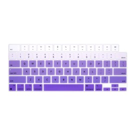 HRH Silicone Keyboard Cover for MacBook 2025-2021 Pro 14" 16" M4 M3 M2 M1 Pro Max Chip,MacBook Air 15" 13.6" M4 M3 M2 Chip A3240 A3241 Keyboard Protective Skin-Ombre Purple