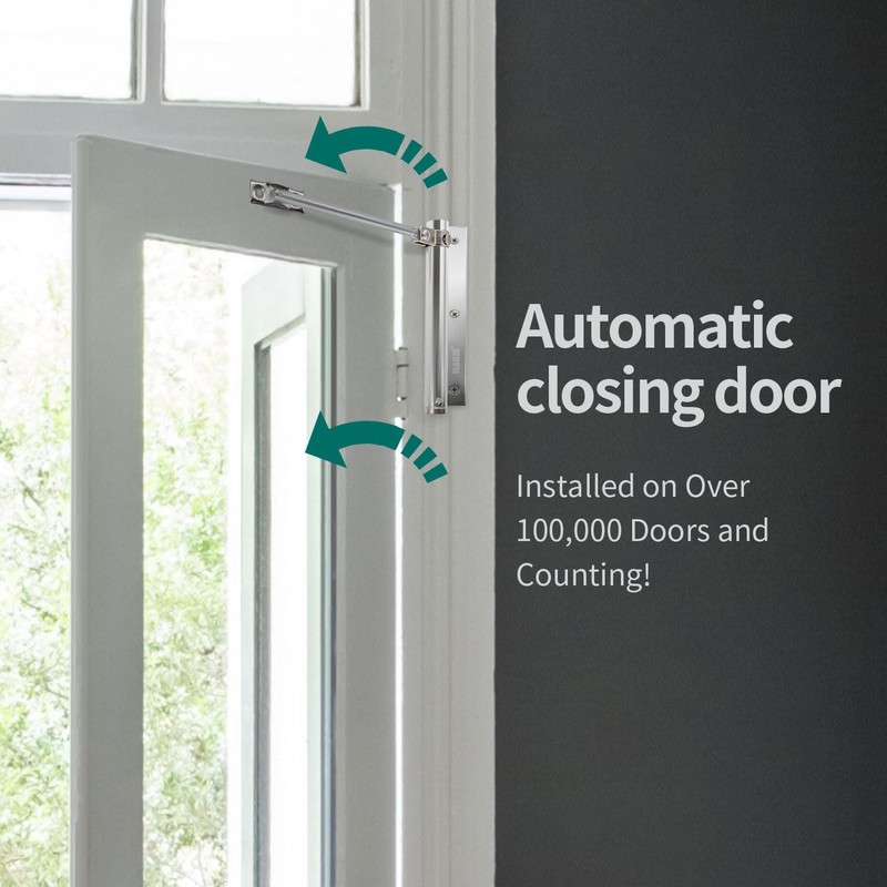 MARIE Automatic Door Closer, Stainless Steel, Adjustable Spring Door Closer