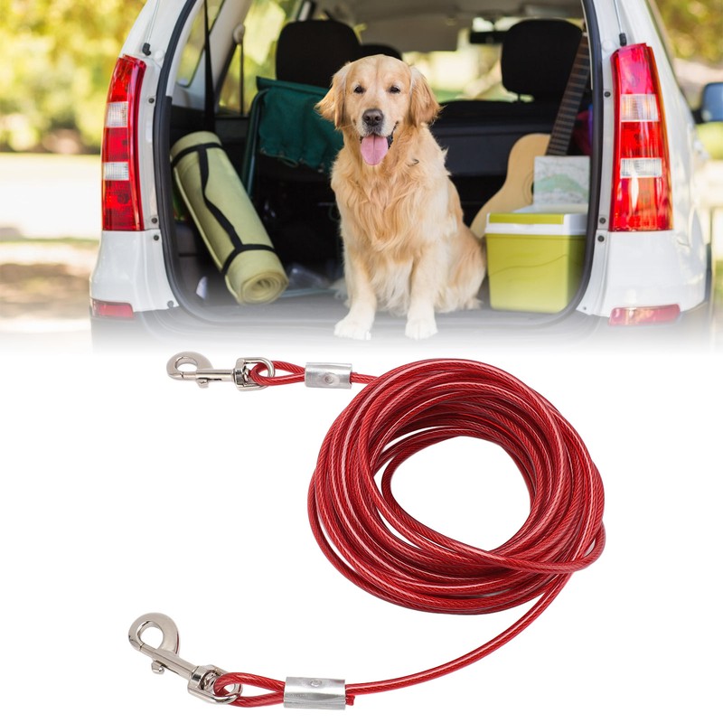 Dog Tie Out Cable Steel Wire Double Head Bite Resistant