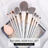 Natural Hair Make Up Brush Set Professional, Grey Squirrel Hair