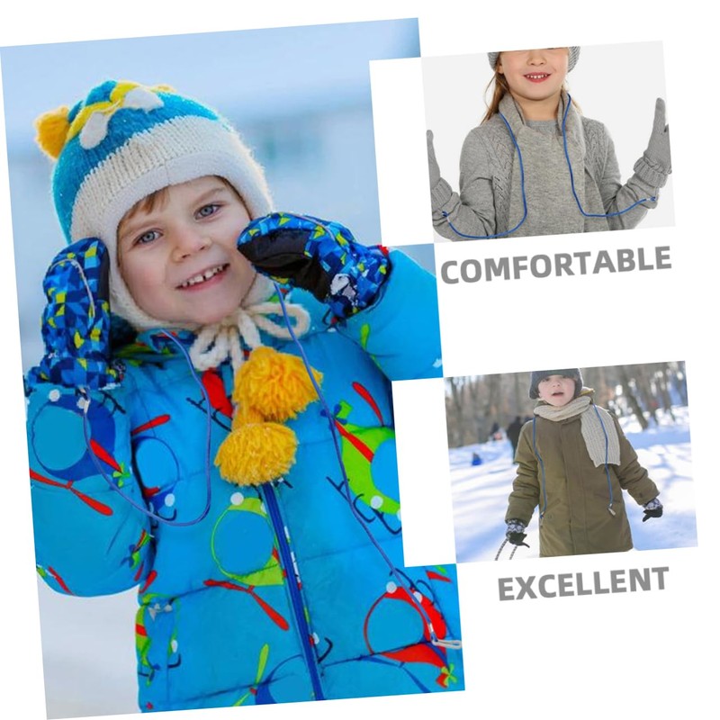 BESPORTBLE 3pcs Ski Mittens with String Lanyard Lost Glove Clips