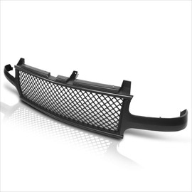 Diamond Mesh Front Bumper Grille Grill Compatible with 99-02 Silverado/00-06 Suburban Tahoe,Matte Black