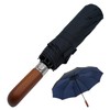 RLXMARTD Wooden Handle Umbrella Black Large Windproof Double Layer Umbrella,