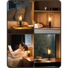 GOEBLESON Industrial Small Table Lamp, Small Bedside Lamp with Dimmable