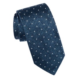 Elizabetta Grenadine Tie - 100% Silk - Handmade in Como, italy - Blue Polka Dot