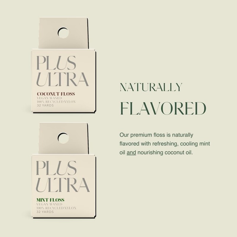 PLUS ULTRA Dental Floss with Reusable Bamboo Case – Coconut
