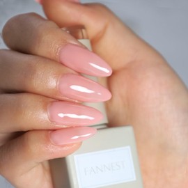 FANNEST Nude Gel Polish Set,Neutral Sheer Nude Pink Clear Nail Polish Soak Off LED UV Nail Lamp Translucent Gel Polish Nail Art Gel 15ml*2pcs.