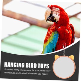 Yardwe Parrot Mirror Toy 2pcs Bright Hanging Mirror for Birds Safe Plastic Glass Pet Cage Accessories Fun Bird Plaything
