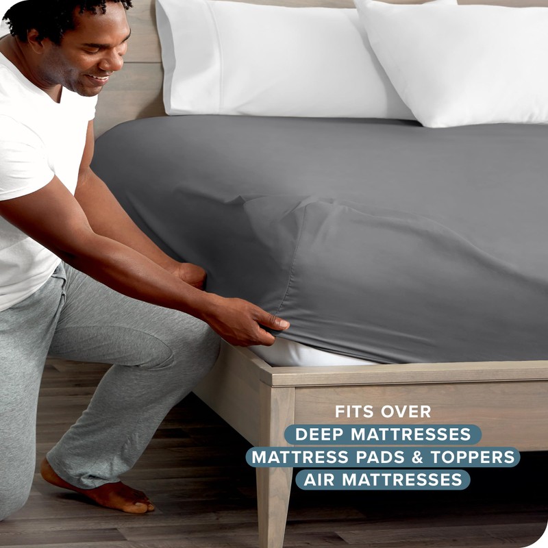 Bare Home 22" Fitted Bottom Sheet - Premium 1800 Ultra-Soft