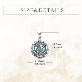 YFN Ra Necklace Sterling Silver Egyptian Pendant Abalone Shell Egypt Sun God Jewellery Ra Gifts for Women Men
