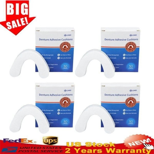 Unbranded Secure Denture Adhesive Pads Lasting Food Seal Cushions 120