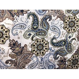 Grey Blue Paisley Valance Sale Window Curtain 43 Wide x 15 Long